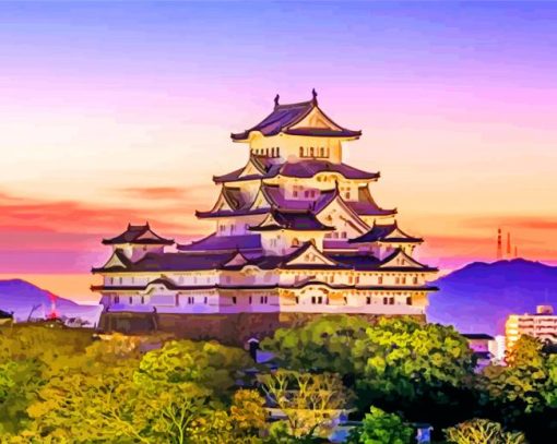 Himeji Castle Japan Paint by number