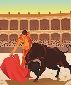 Illustration Bullfighter paint by number