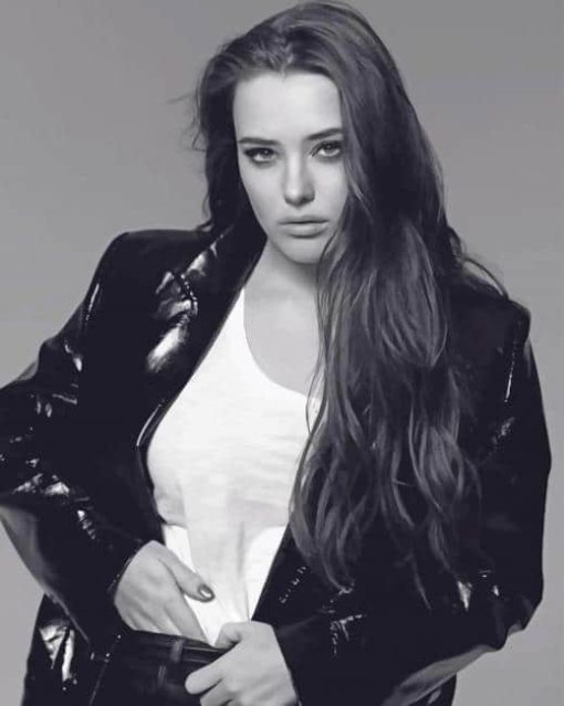 Katherine-Langford-black-and-white