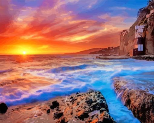 Laguna Beach California Sunset paint by number