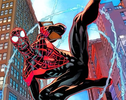 Miles Morales Superhero paint by number