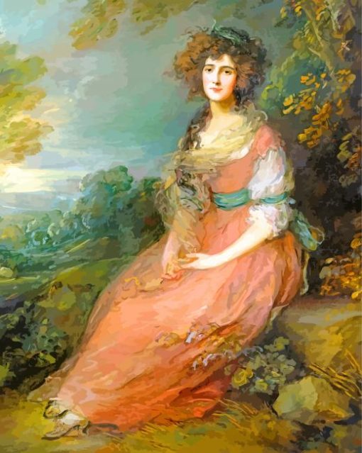 Mrs Richard Brinsley Sheridan Gainsborough paint by number