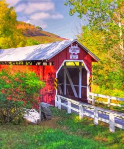 New Baltimore Covered Bridge paint by number