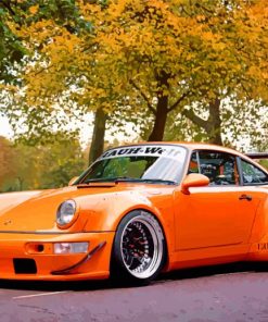 Orange RWB Porsche paint by numbers