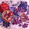 Pomegranate and Grape Fruits paint by numbers