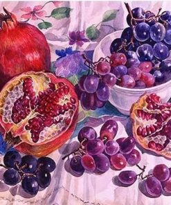 Pomegranate and Grape Fruits paint by numbers