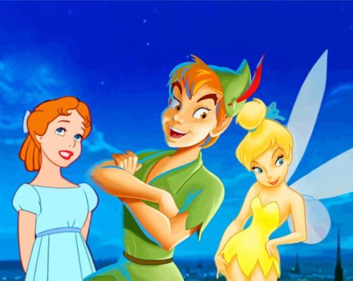 Peter Pan Wendy And Tinkerbell paint by numbers