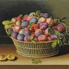 Plums Basket Still Life paint by number