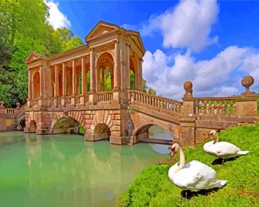 Prior Park Garden And Ducks paint by number