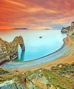 Sunset At Durdle Door paint by numbers