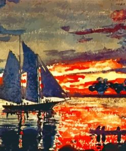 Sunset Fires winslow homer paint by number