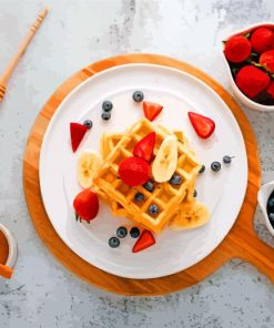 Sweet Waffles And Fruits paint by number