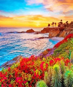 Tropical Laguna Beach paint by numbers