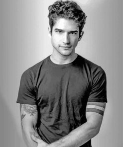 Tyler Posey Black and White paint by number