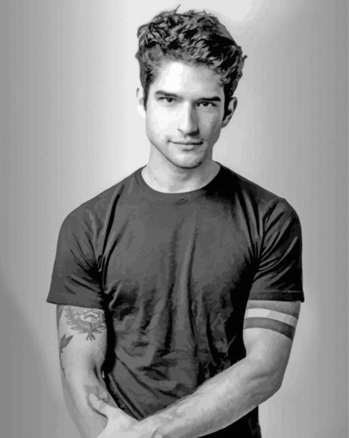 Tyler Posey Black and White paint by number