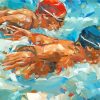 abstract swimmers paint by number