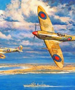 Aesthetic Spitfire Airplanes paint by numbers