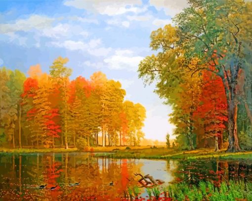 albert bierstadt autumn woods paint by number