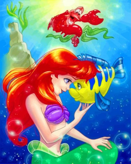 Ariel And Sebastian paint by numbes