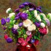 Asters In A Vase paint by numbers