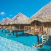 Maldives Beach Huts paint by numbers