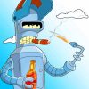 bender-futurama-smoking-paint-by-numbers