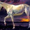 Bierstadt White Horse And Sunset paint by number