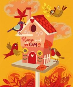 Bird House Illustration Paint by numbers