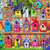 Bird Houses paint by numbers