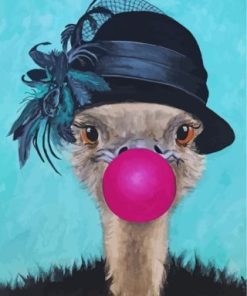 Classy Ostrich Illustration paint by numbers