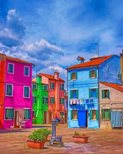 Purple Burano paint by numbers