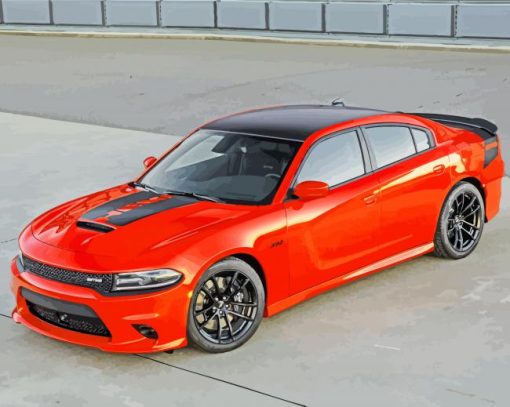 dodge-charger-daytona-392-front-view-exterior-orange-sedan-paint-by-number