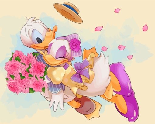 Donald And Daisy Art paint by nulmbers