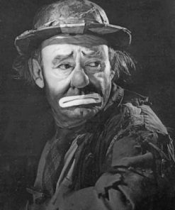 Emmett Kelly black and white paint by numbers