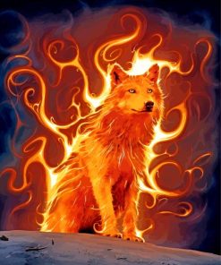 Fire Wolf paint by numbers