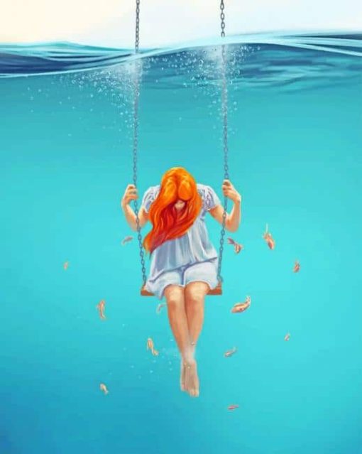 Girl Swing In The Water