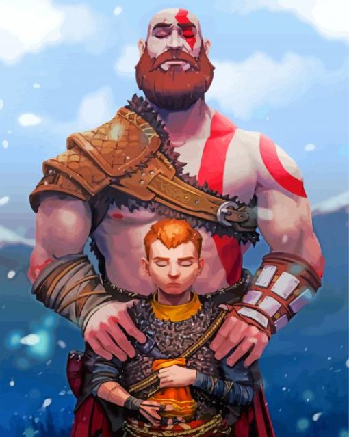 god of war kratos and atreus Art paint by numbers