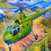 Green Helicopter Paint by numbers