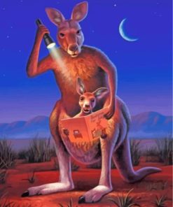 Kangaroo Reading A Night Story Paint by numbers