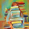 nerdy-woman-in-the-library-paint-by-number