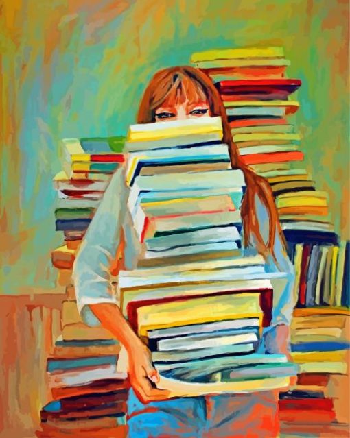 nerdy-woman-in-the-library-paint-by-number