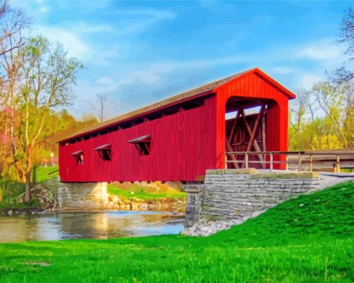 red-covered-bridge-paint-by-number