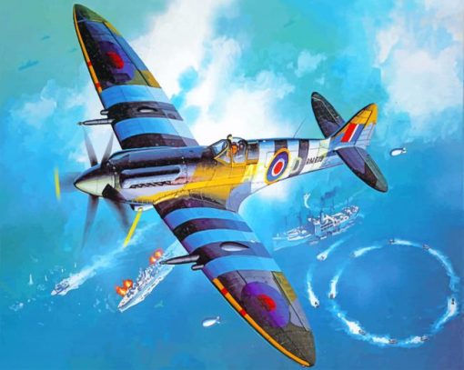 Spitfire Airplane paint by numbers