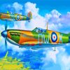 Green Spitfires paint by numbers