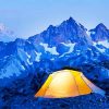 Tent In Mountain Landscape Camping paint by numbers