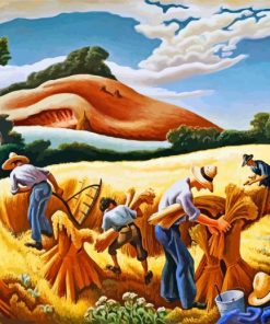 thomas hart benton Cradling Wheat paint by number