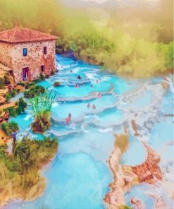 Tuscany Hot Springs Saturnia Paint by numbers