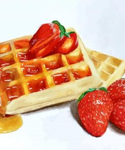 waffles And Strawberries paint by numbers