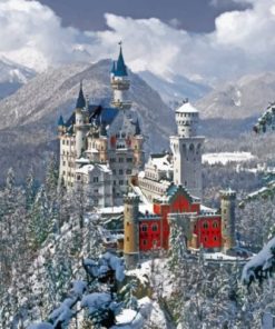 Neuschwanstein Castle Winter Paint by numbers