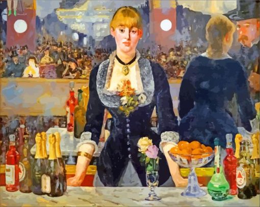 At Bar At The Folies Bergere By Manet paint by numbers